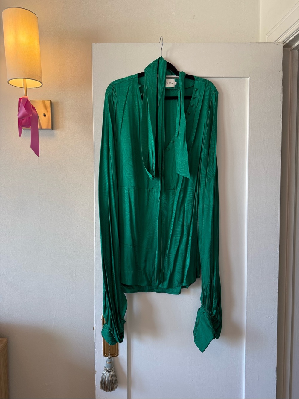 Rat & Boa Isabella Emerald Green Silk-Effect Mini Dress
